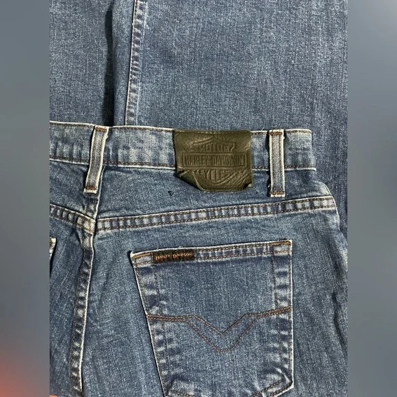 Vintage Harley Davidson High Rise Straight Leg Boot Cut Jeans Size 8 P - Picture 6 of 11